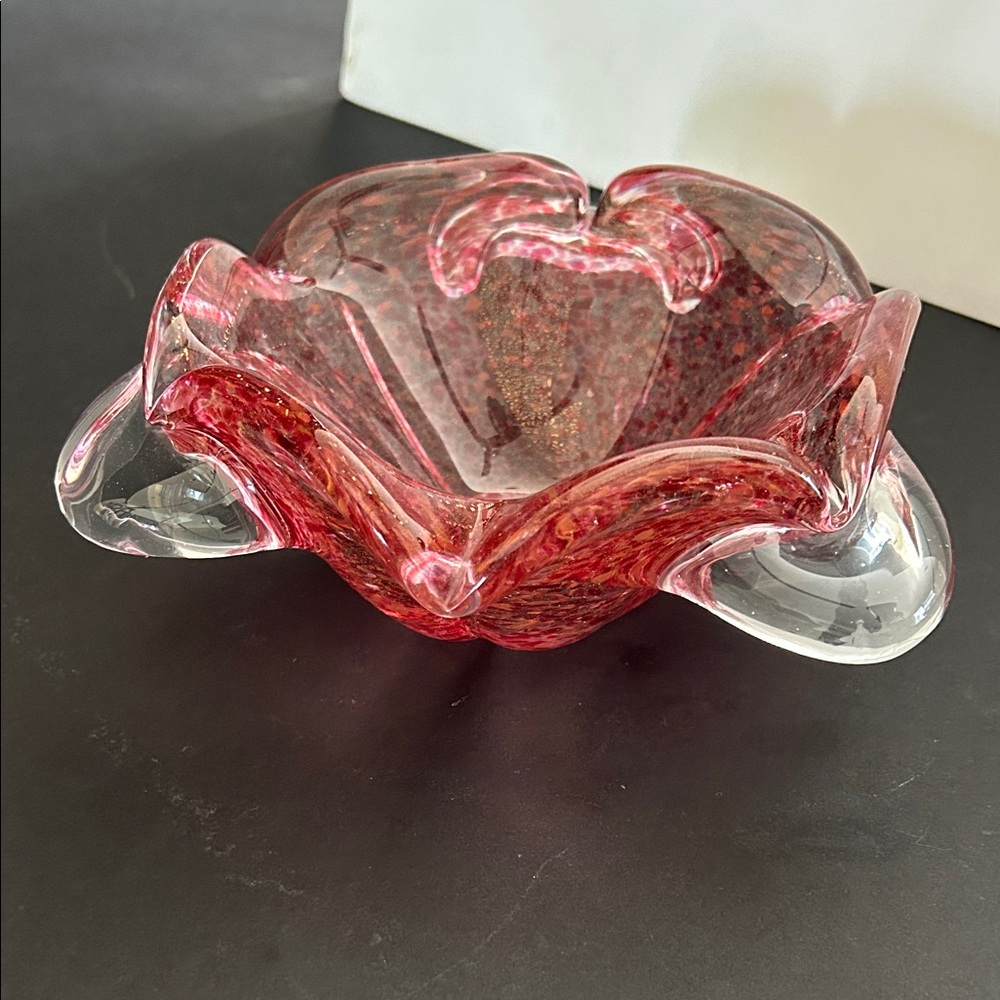 Artistic Pink Glass Art Bowl